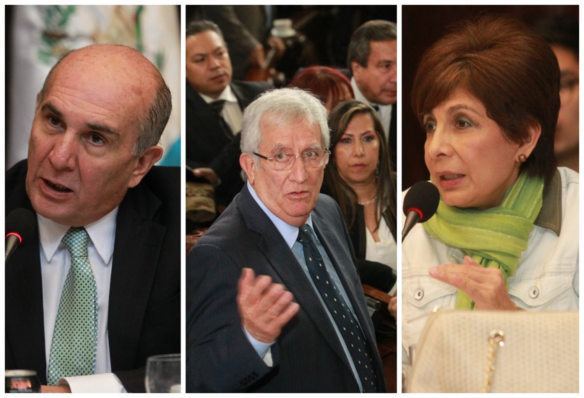 Mario Taracena, Oliverio García Rodas y Nineth Montenegro encabezan tres opciones para presidir el Congreso el próximo año. (Foto Prensa Libre: Hemeroteca PL)