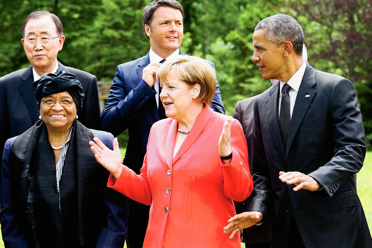 La foto de grupo del G-7 líderes e invitados  en Garmisch-Partenkirchen, el sur de Alemania(Foto Prensa LIbre:AP)