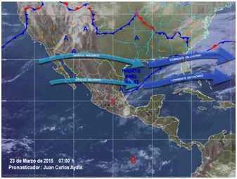 Un nuevo frente frío se espera a partir del próximo viernes. (Foto Prensa Libre: Servicio Meteorológico de México)