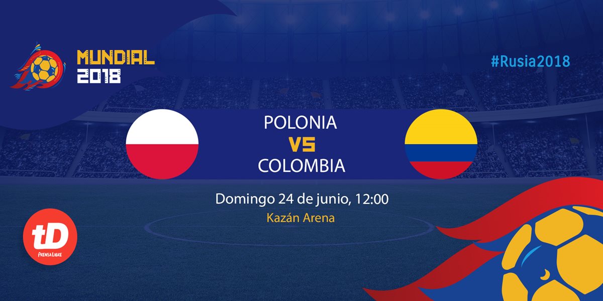 Polonia y Colombia cierran la jornada de este domingo en el Mundial de Rusia 2018. (Foto Prensa Libre: TodoDeportes)