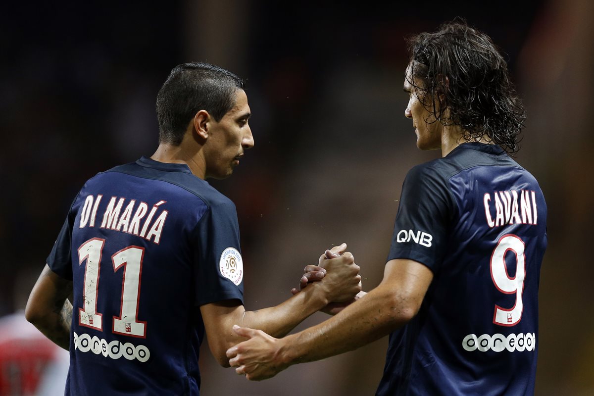 Di María se unió a su primera celebración de gol con el PSG. (Foto Prensa Libre: AFP)