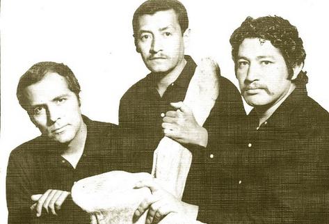 Grupo Vértebra, integrado por Elmar René Rojas, Marco Augusto Quiroa (+), y Roberto Cabrera, en afiche de 1960. (Foto Prensa Libre)