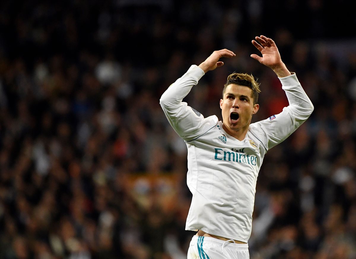 El delantero portugués Cristiano Ronaldo marcó el gol de la clasificación del Real Madrid a las semifinales de la Champions. (Foto Prensa Libre AFP)