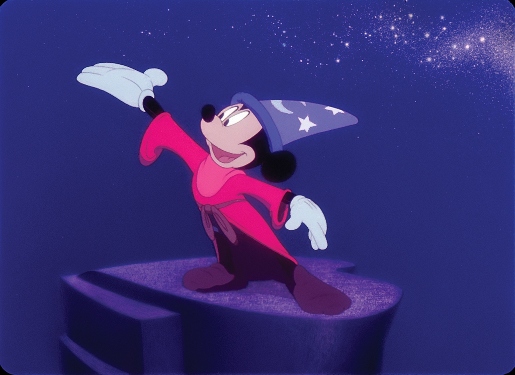Escena del filme Fantasía con Mickey Mouse como protagonista, donde la música clásica es fundamental. (Foto Prensa Libre: EFE)