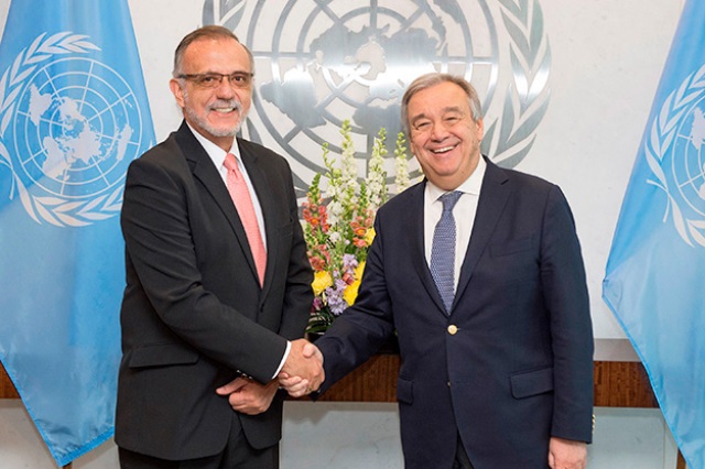 El secretario general de Naciones Unidas, António Guterres, reiteró el respaldo al comisionado y pidió un trato con respeto. (Foto Prensa Libre: Cicig)