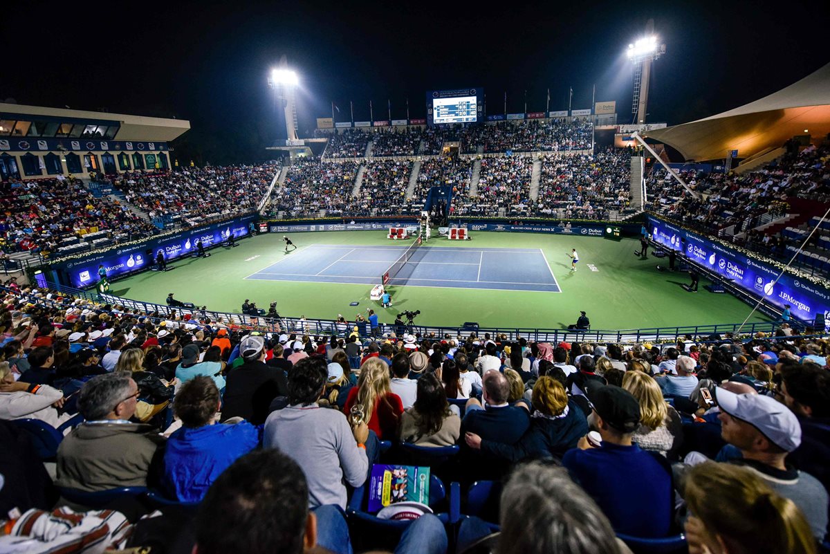 Así lucía la cancha durante el juego de Andy Murray frente a Guillermo Garcia-López. (Foto Prensa Libre: AFP)