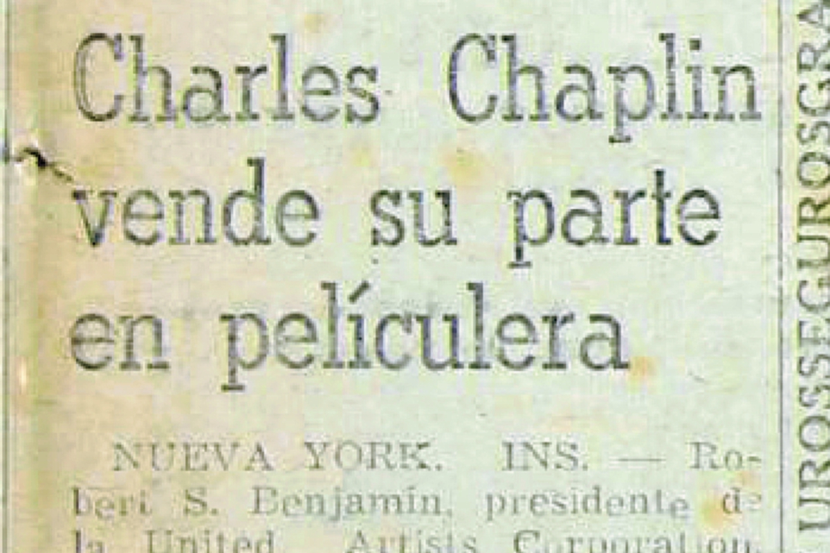Actor Charles Chaplin vende parte de sus acciones