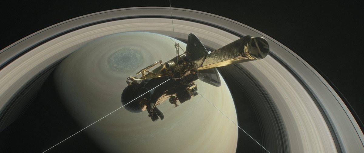 Ilustración de la Nasa de la sonda cassini sobre el hemisferio norte de Saturno. (Foto Prensa Libre: EFE)