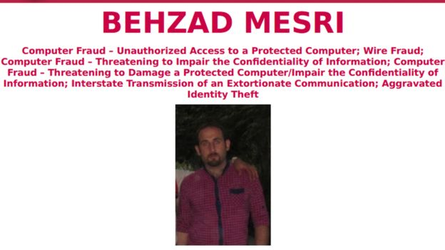 Behzad Mesri forma parte de la lista de los más buscados del FBI. (Foto: FBI)