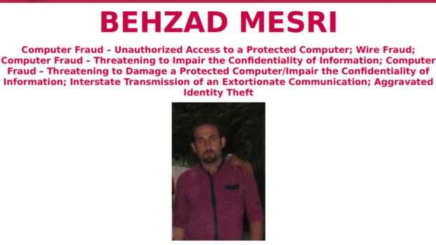 Behzad Mesri forma parte de la lista de los más buscados del FBI. (Foto: FBI)