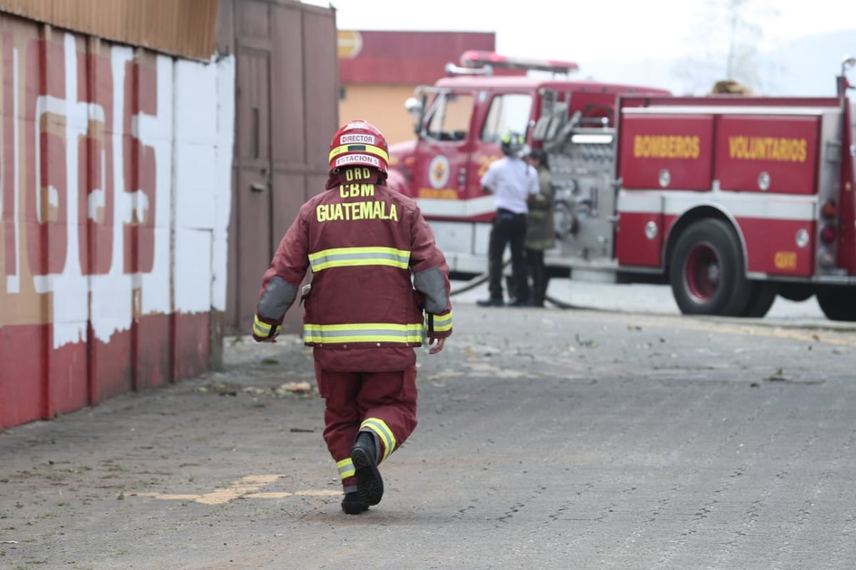 Bomberos controlan el incendio y supervisan el sector.