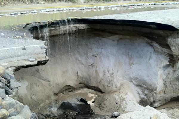 Hundimiento en Malacatancito, Huehuetenango. (Foto cortesía de Mauricio Espina)