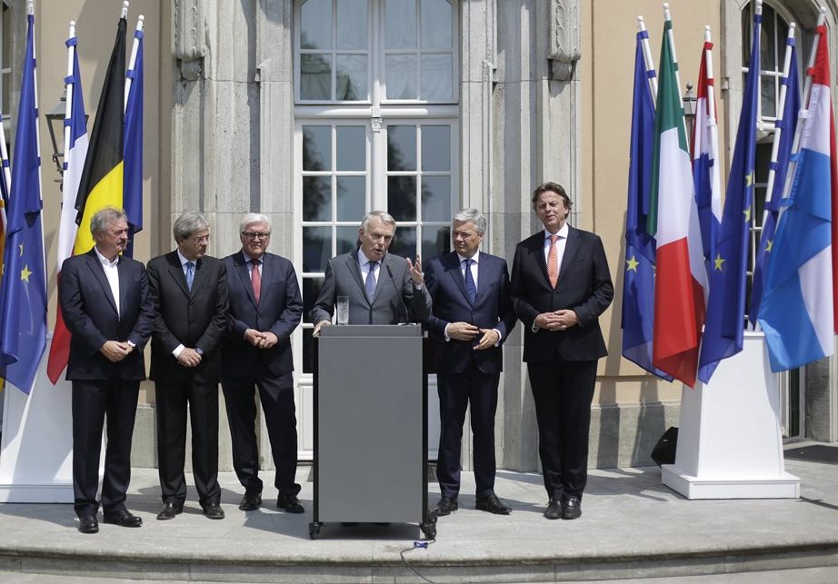 Líderes de la UE reunidos en Berlín el sábado último urgieron al Reino Unido "agilizar" su salida de se bloque. (Foto Prensa Libre: AP).