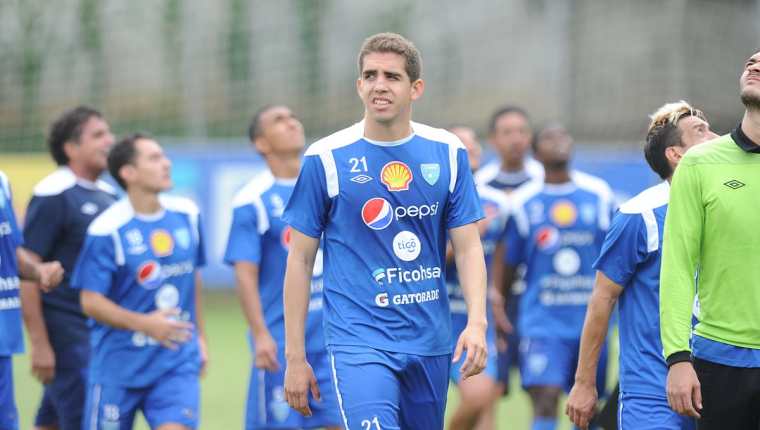 El guatemalteco Minor López Campollo durante un entrenamiento con la Selección Nacional. (Foto Prensa Libre: Hemeroteca PL)