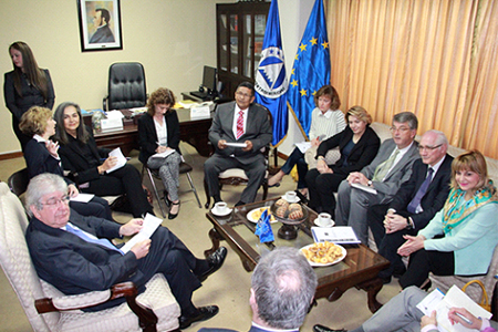 Los diputados del Parlamento Europeo en su visita a los diputados del Parlamento Centroamericano. (Foto Prensa Libre: Parlacen)