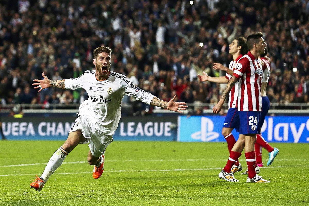 Sergio Ramos fue el verdugo del Atlético de Madrid en la final de la Champions del 2014. (Foto Prensa Libre: EFE)