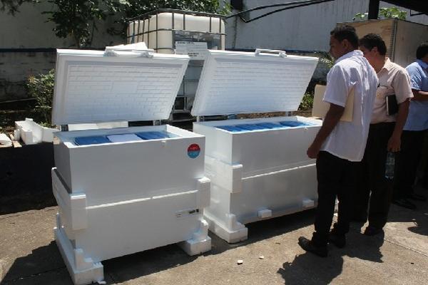 Congeladores que  serán utilizados para los   centros de Salud de  Escuintla.