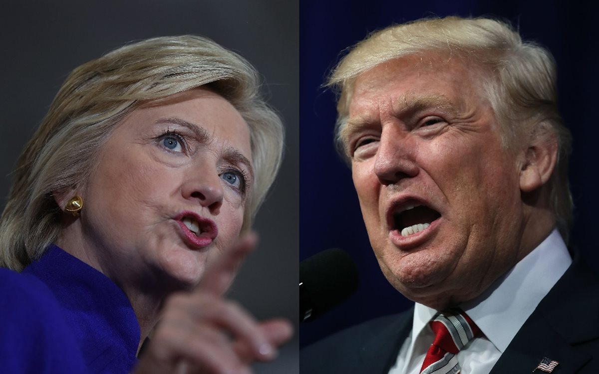 Hillary Clinton y Donald Trump se verán cara a cara el lunes en el primer debate presidencial. (Foto Prensa Libre: AFP).