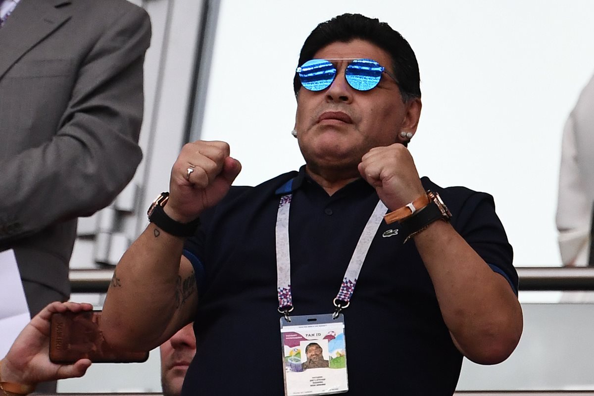 Maradona ha dado mucho de qué hablar en esta Copa del Mundo de Rusia 2018. (Foto Prensa Libre: AFP)