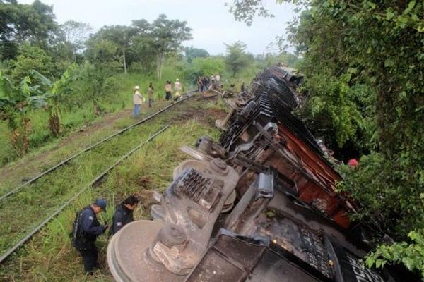 El tren "La Bestia" accidentado el 25 de agosto de 2013 cerca de Huimanguillo, en el estado mexicano de Tabasco. (AFP).