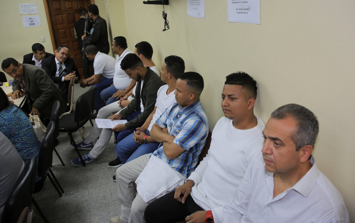 Vista general del juicio de los ocho acusados por el asesinato de la ambientalista Berta Cáceres este jueves, en una sala de la Corte Suprema de Justicia, en Tegucigalpa, Honduras. (Foto Prensa Libre: EFE)