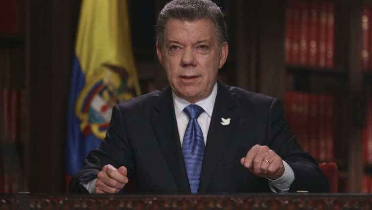 El presidente colombiano Juan Manuel Santos, hizo el anuncio a través de un anuncio televisado. (Foto Prensa Libre: AFP).