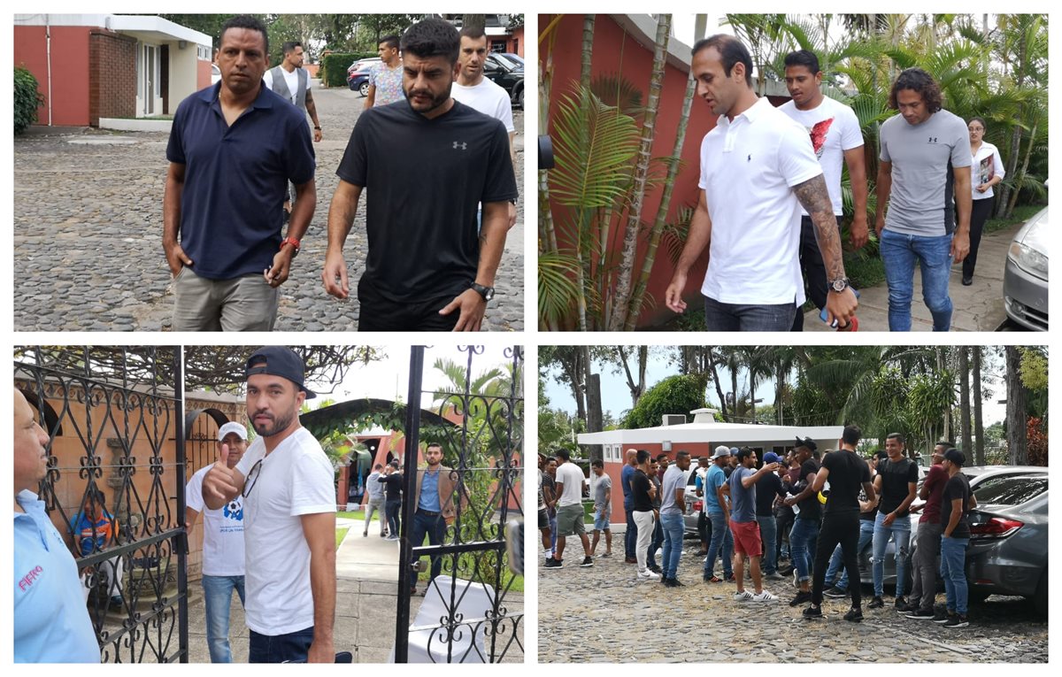Futbolistas a su llegada al Club La Aurora, zona 13. (Foto Prensa Libre: La Red)