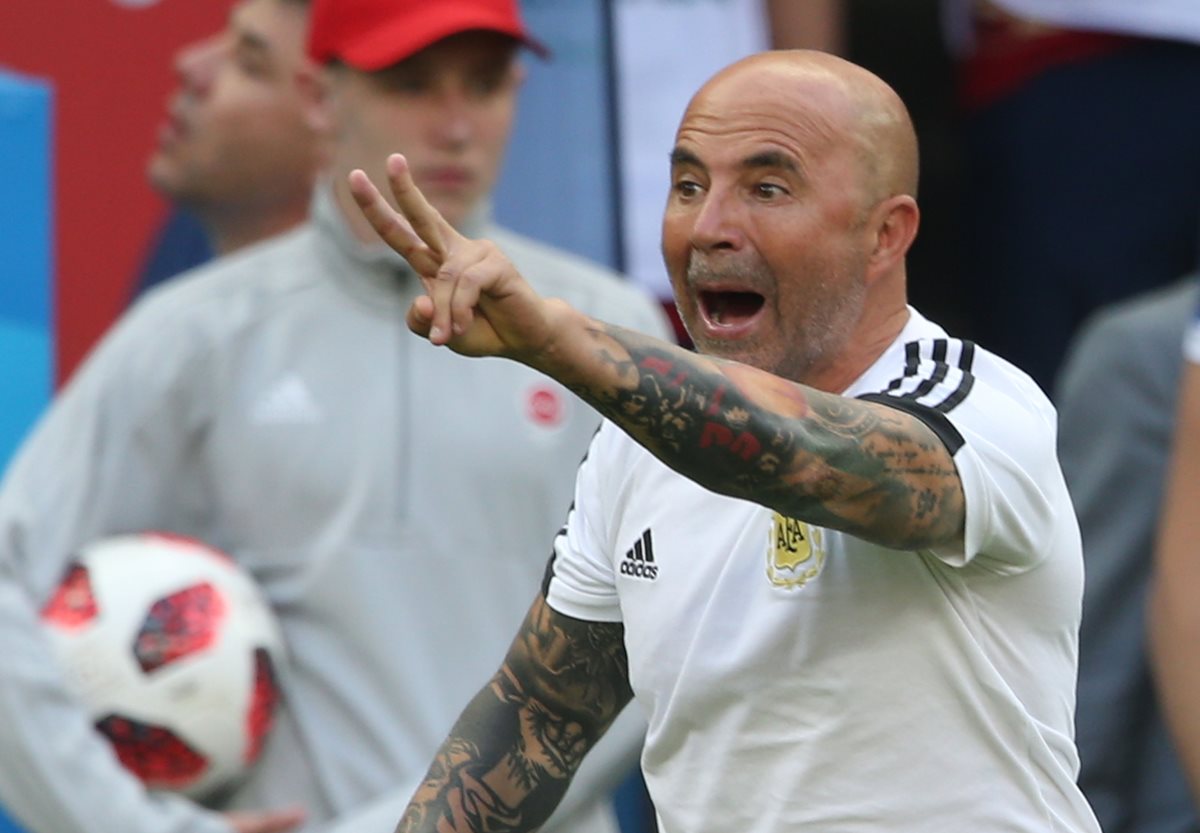 Jorge Sampaoli fracaso con Argentina en la Copa del Mundo Rusia 2018. (Foto Prensa Libre: AFP)