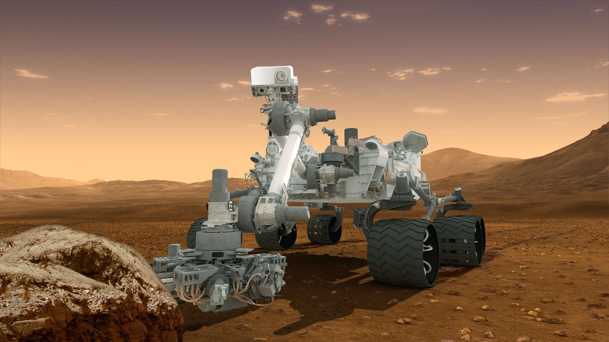 Ilustración de la nave Curiosity de la Nasa posada en el suelo de Marte en 2012. (Foto: AFP)
