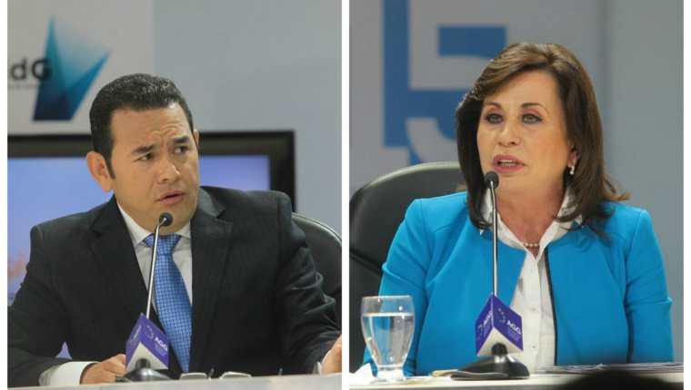 Los presidenciables debaten en el evento de AGG. (Foto Prensa Libre: Álvaro Interiano)