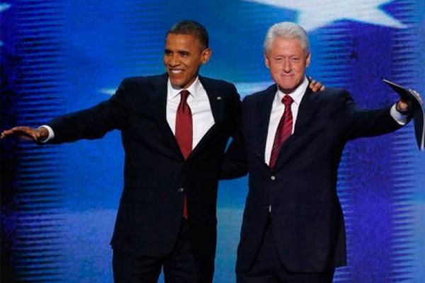 Barack Obama y el expresidente Bill Clinton. (Foto Prensa Libre: Reuters/tomada del sitio elmundo.es)