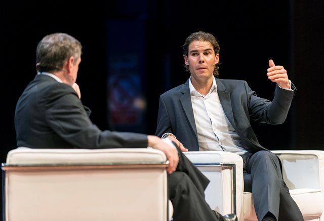 El tenista Rafa Nadal durante una presentación en los últimos días. (Foto Prensa libre:EFE)