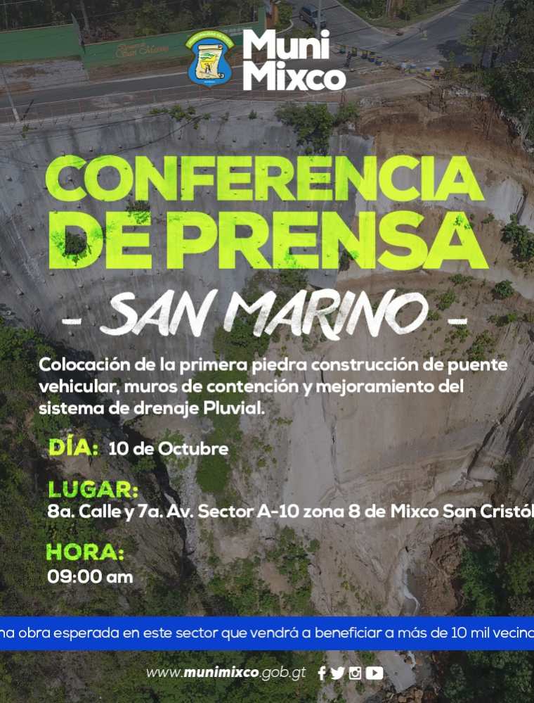 Invitación que ha girado a los medios de comunicación la Municipalidad de Mixco, para el acto protocolario. (Foto Prensa Libre: Cortesía)