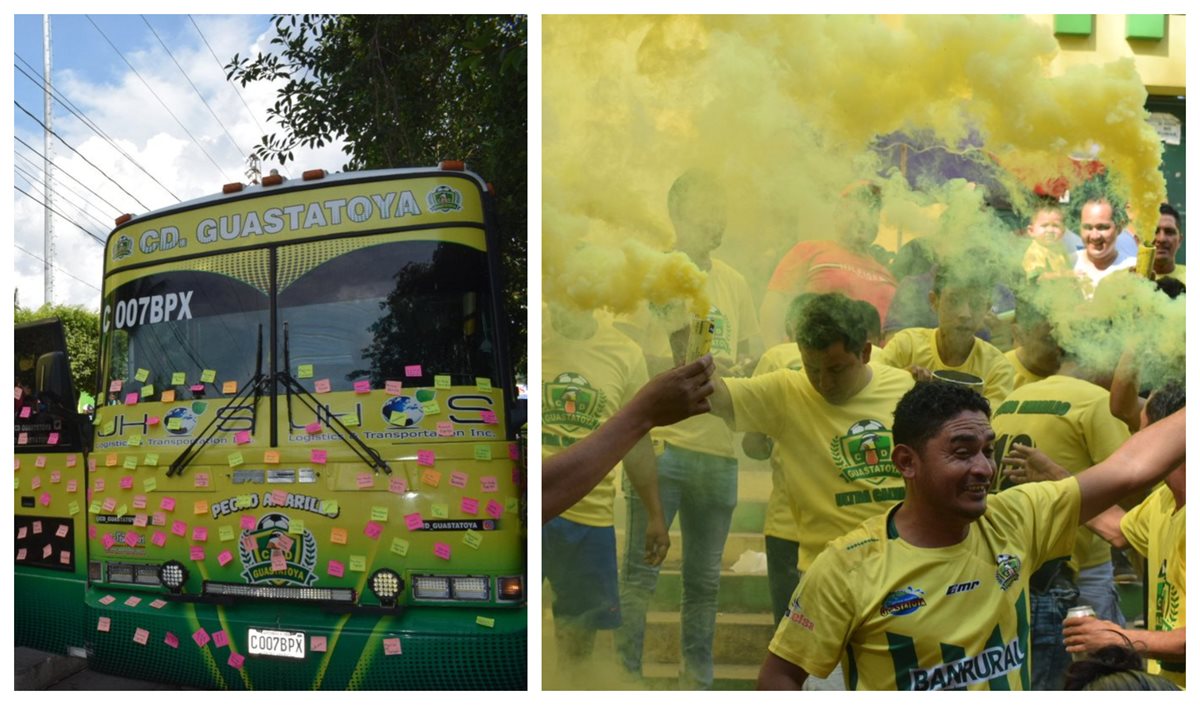 La fiesta de Guastatoya en el estadio David Cordón Hichos. (Foto Prensa Libre: Twitter @CD_Guastatoya)
