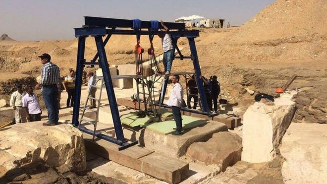 El descubrimiento se realizó en un sitio arqueológico en la necrópolis real de Dahshur. NEVINE EL-AREF / MINISTERIO DE ANTIGÜEDADES EGIPTO