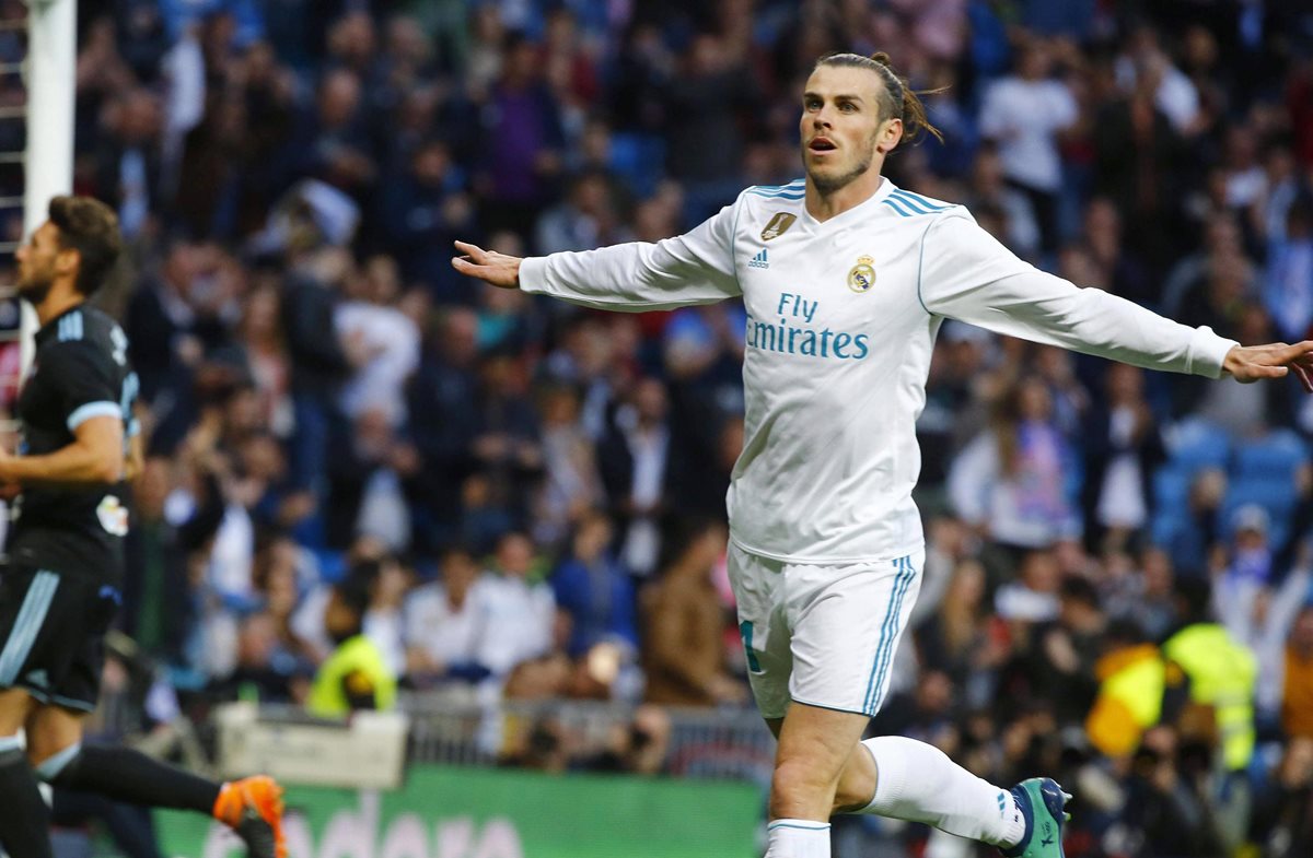Bale fue el protagonista de la goleada blanca con un doblete en el Bernabéu. (Foto Prensa Libre: EFE)