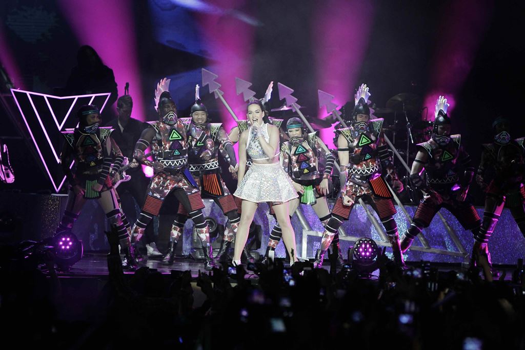 Katy Perry fue ovacionada en Costa Rica. (Foto Prensa Libre: EFE)