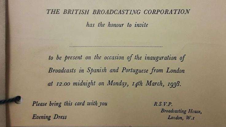 Así fueron las invitaciones enviadas a los dignatarios para la noche del 14 de marzo de 1938.