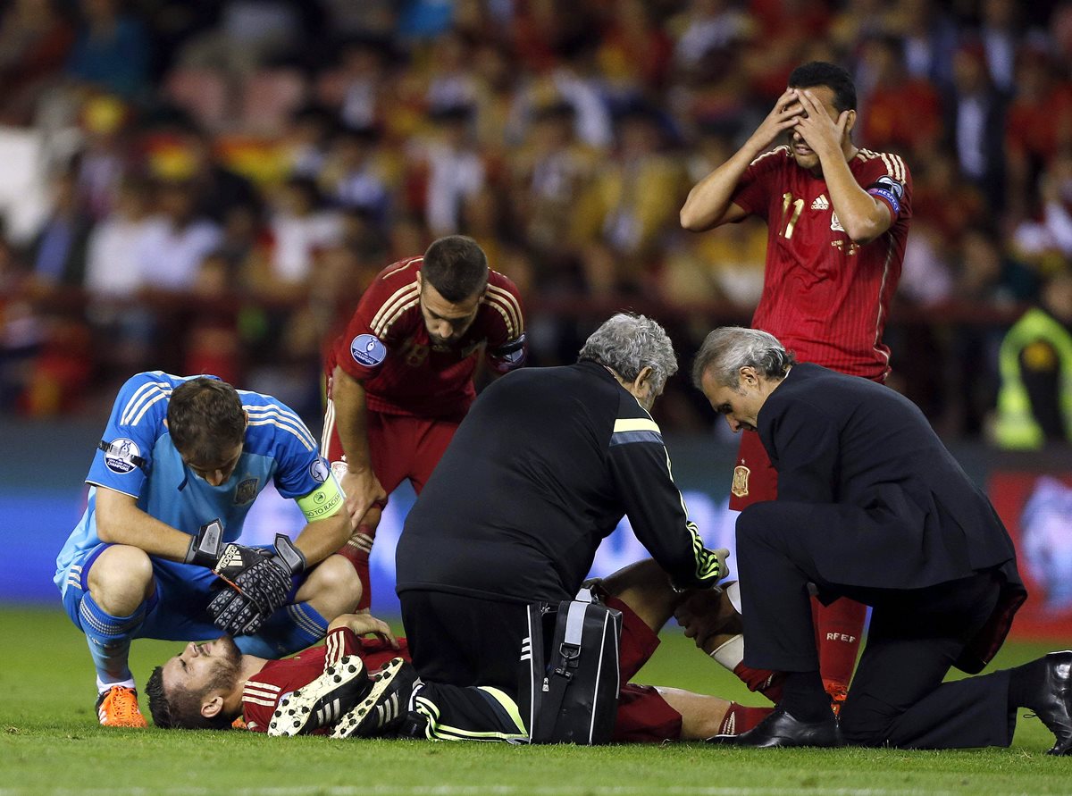 La lesión de Morata parecía ser más grave de lo que finalmente se anunció. (Foto Prensa Libre: EFE)