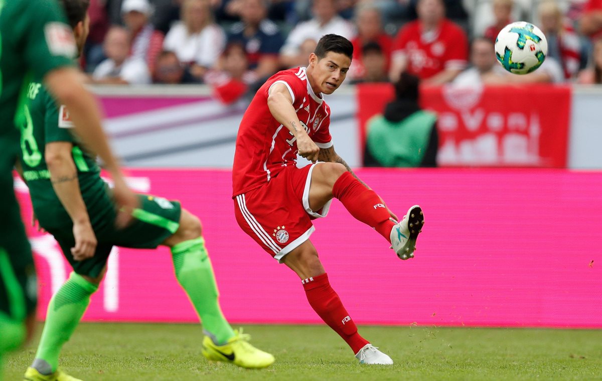 James empezó una nueva vida en Múnich y espera llegar lejos con el equipo bávaro. (Foto Prensa Libre: EFE)