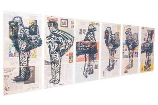 Cargadores, obra de Guillermo Maldonado. Glifo de oro Bienal 2006. (Foto Cortesía Fundación Paiz)<br _mce_bogus="1"/>