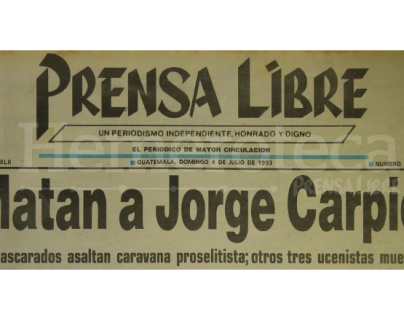 1993: asesinan a Jorge Carpio Nicolle