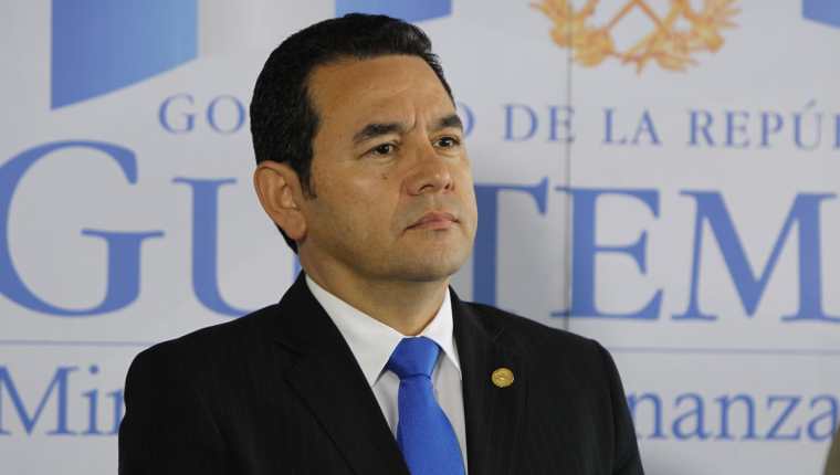 El presidente Jimmy Morales en conferencia de prensa. (Foto Prensa Libre: Hemeroteca PL)