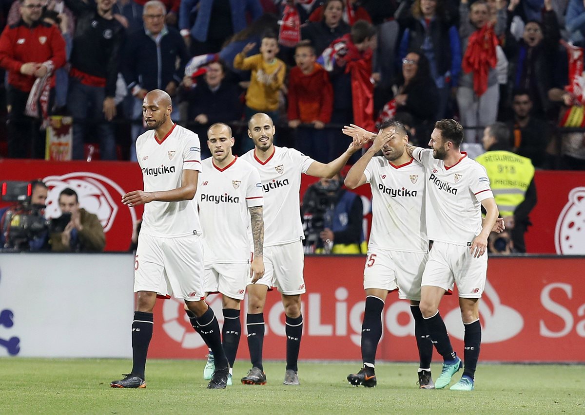 Sevilla terminó con el triunfo en el duelo frente al Real Madrid. (Foto Prensa Libre: EFE)