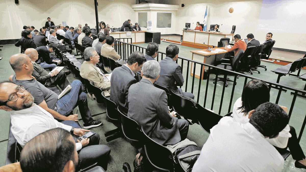 En  la gran sala de la Torre de Tribunales se desarrolló, bajo estrictas medidas de seguridad, una audiencia del caso  Corrupción  y Construcción, el 27 de julio último. (Foto Prensa Libre)