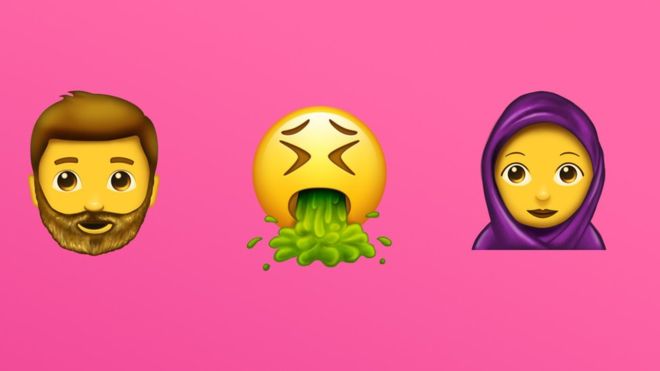 Unicode acaba de revelar nuevos emojis, entre ellos el de un hombre barbudo y una mujer con pañuelo islámico (EMOJIPEDIA).