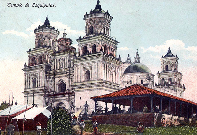 Foto de principios del siglo XX de la Basílica de Esquipulas, Chiquimula. (Foto: Hemeroteca PL)