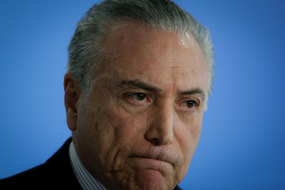 Otro escándalo sacude al presidente interino de Brasil, Michel Temer. (Foto Prensa Libre: EFE)