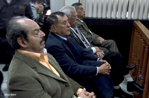 Militares enviados a juicio, Benedicto Lucas, Manuel Callejas, Francisco Gordillo, Letona Linares y Hugo Zaldaña. (Foto Prensa Libre: Cortesía)