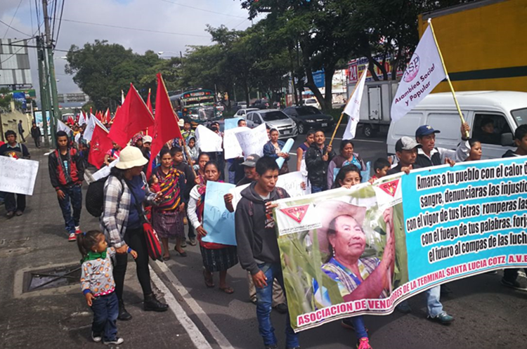 Campesinos marchan en la capital para rechazar los actos de corrupción. (Foto Prensa Libre: Hemeroteca PL)